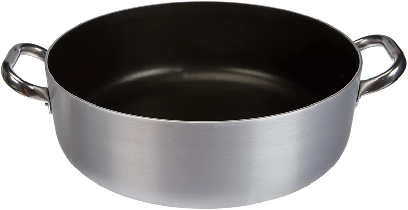 Pentole Agnelli Professional Aluminium Anti - Adherent 3 Mm. Casserole Pot 3 Mm. Thick With 2 Handles, Diameter - 32 Cm.