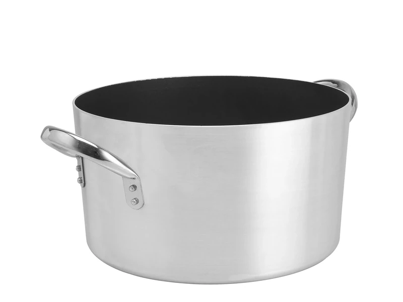 Pentole Agnelli Professional Aluminium Anti - Adherent 3 Mm. Deep Platinum Saucepot with 2 Handles, 13.21 Litre, Colour - Silver