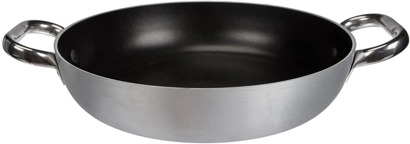 Pentole Agnelli Professional Aluminium Anti - Adherent 3 Mm. Platinum Omelette Pan 3 Mm. With 2 Handles, Diameter 28 Cm.