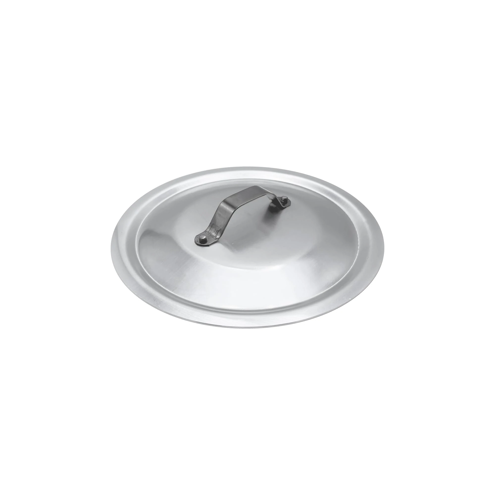 Pentole Agnelli Professional Aluminium 3 Mm. Round Heavy Lid With Small Loop Handle, Diameter 24 Cm.