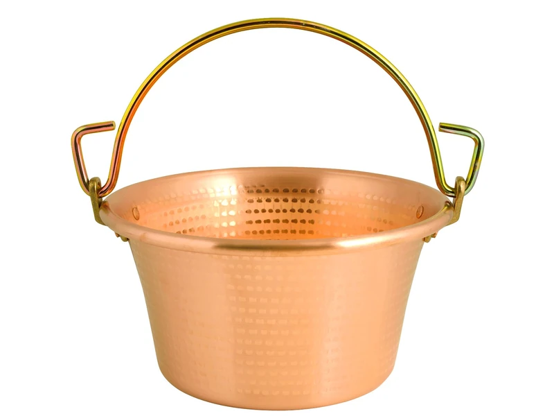 LAR Brand Copper Pot With Handle D. 30 cm Cooking Pot Shackle Polenta