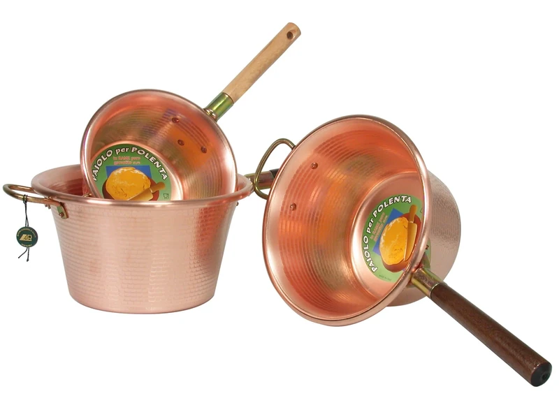 Lar Copper Pot with Bow Handle D. 20 cm Polenta Pot