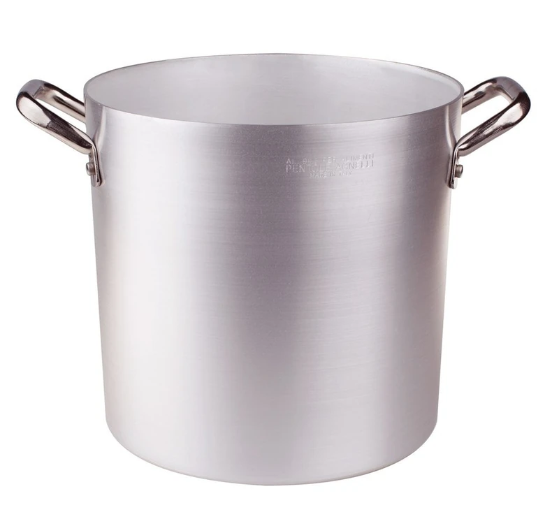 Pentole Agnelli Aluminium Inbox Stockpot with 2 Handles, Diameter-32 Cm, Silver, 32 Cm