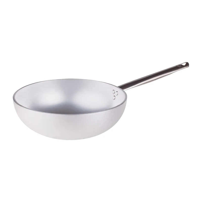Pentole Agnelli Aluminium Professional 5 Mm. Radiant Wok With Handle, Diameter 32 Cm.