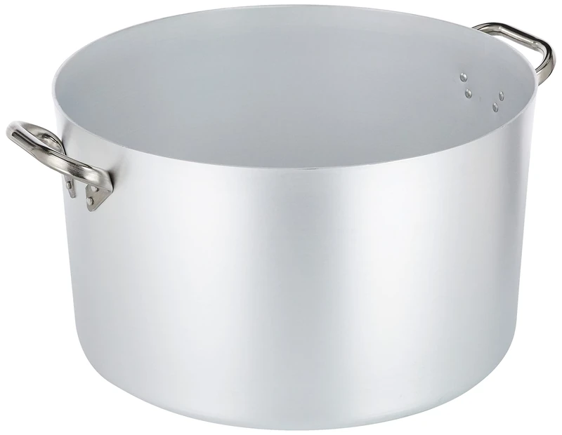 Pentole Agnelli Professional Aluminium 3 Mm. Saucepot with 2 Stainless Steel Handles, 65 Litre, Silver, 55 cm