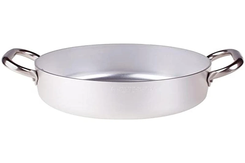 Pentole Agnelli ALMA10645 Professional Aluminum Pans 3 mm, Low Casserole with 2 Handles, 26.3 L