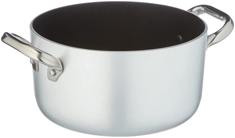 Pentole Agnelli Professional Aluminium Anti - Adherent 3 Mm. Deep Platinum Saucepot With 2 Handles, 3.49 Litre, Colour - Silver