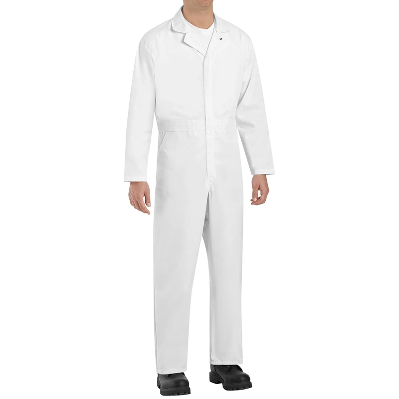 Red Kap Men's Twill Action Back Coverall, White, Large