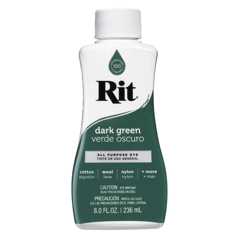 Rit Liquid Dye Dark Green 8 oz - Fabric and Craft Dye 8-35