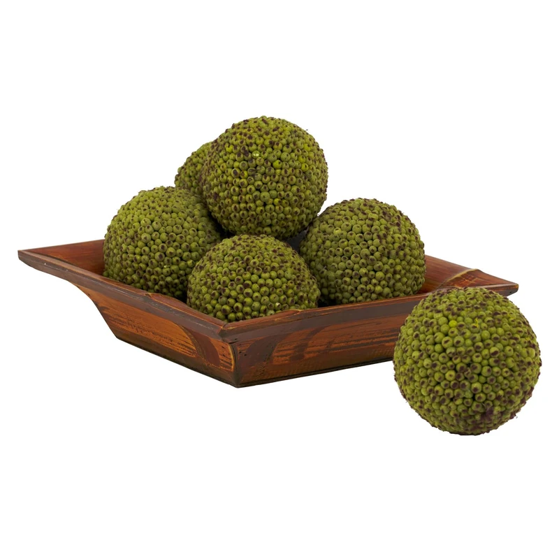 Nearly Natural 4795 Berry Ball, 4-Inch, Green, Set of 6 - Image 1