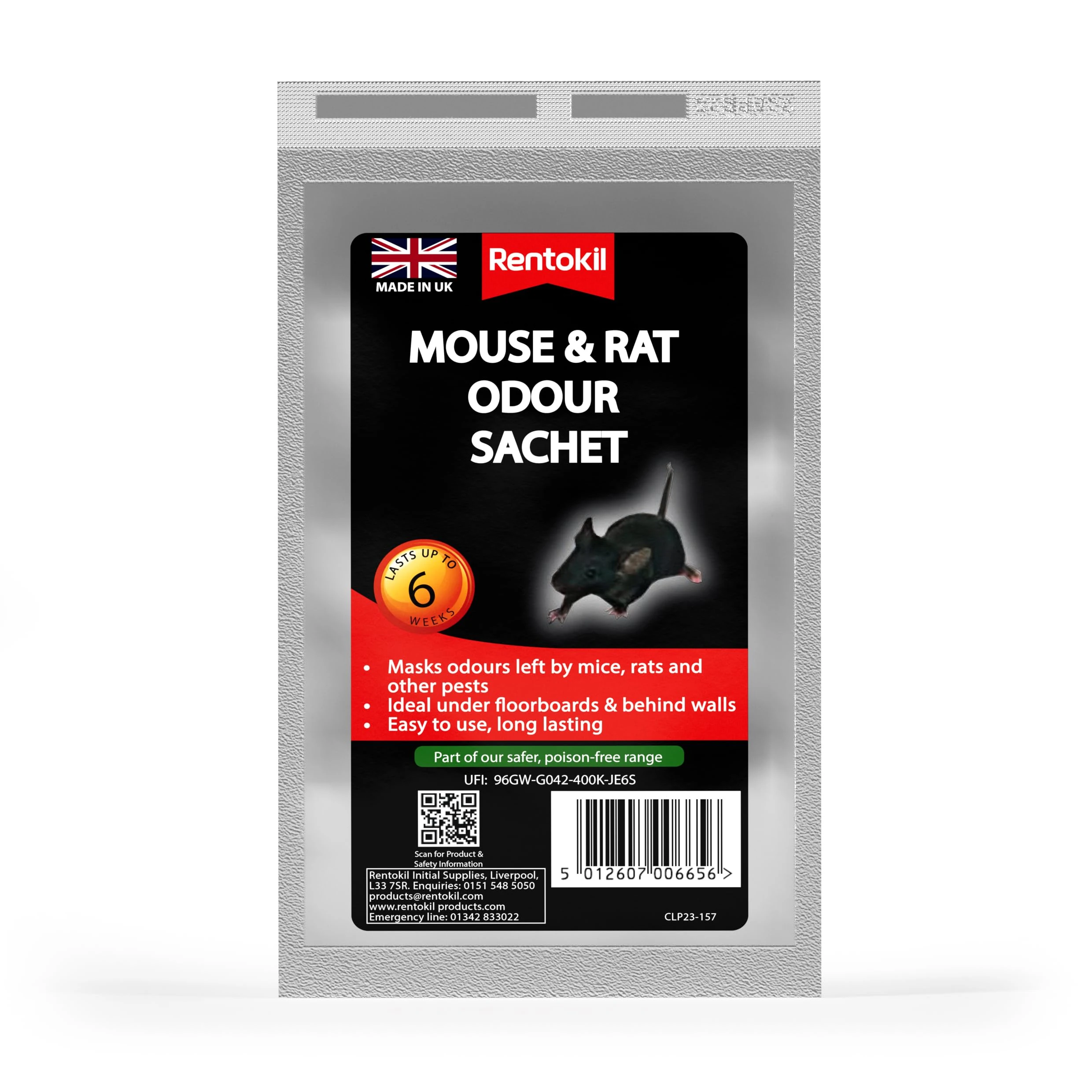 Rentokil FM24 Mouse and Rat Odour Sachets, Black