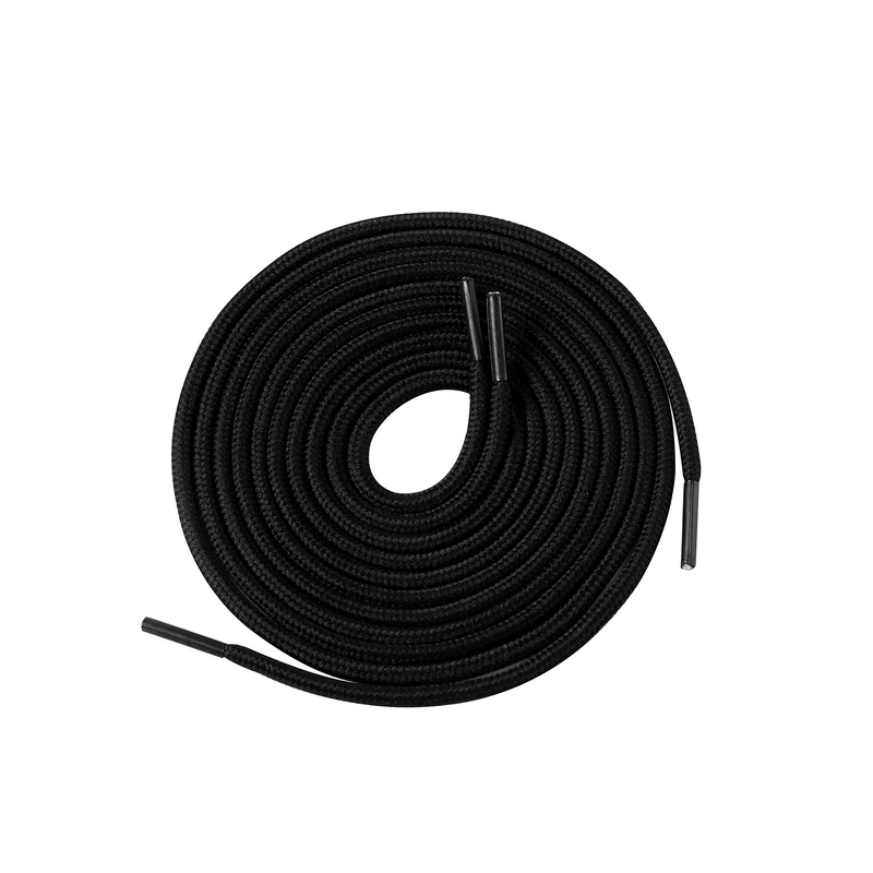 Round Black Replacement Shoelaces 120cm x 4mm for Trainers & Sneakers – 1 Pair – Strong Polyester Strings – Universal Coloured Fit for Skate Shoes, Sports, Running & Football Boots