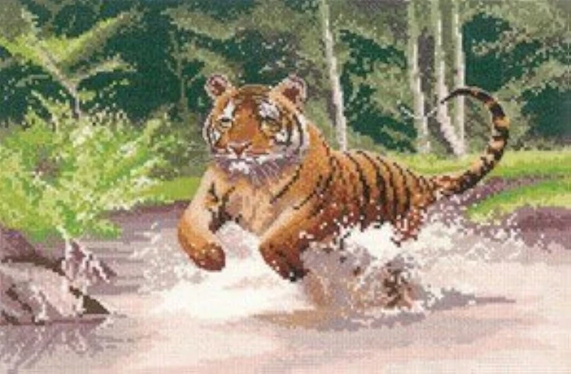 Heritage Crafts Tiger (A) Counted Cross Stitch Kit