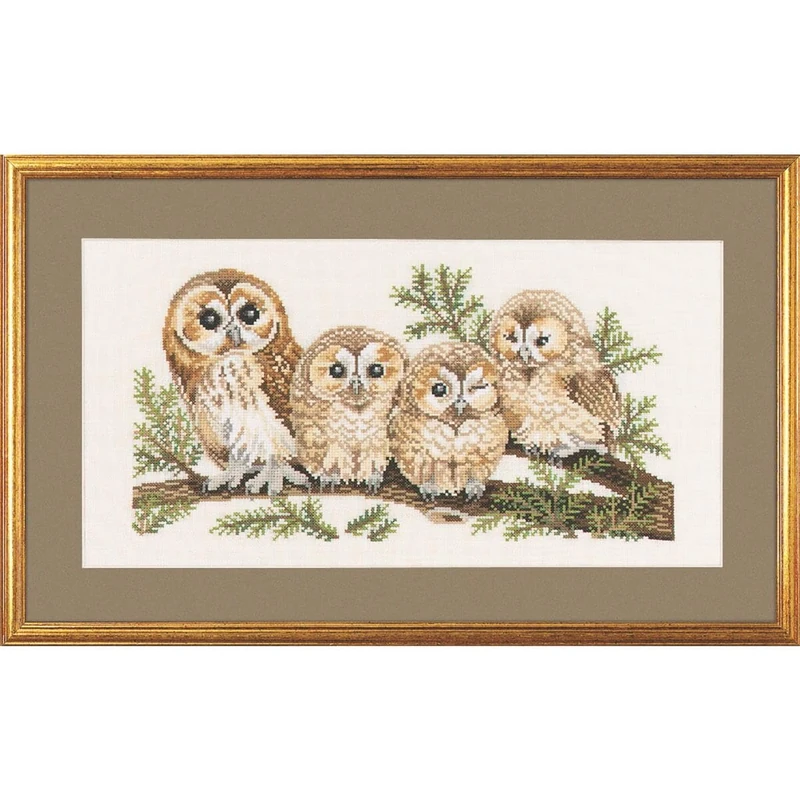 Eva Rosenstand Counted Cross Stitch Kit of 4 Owls - Image 1