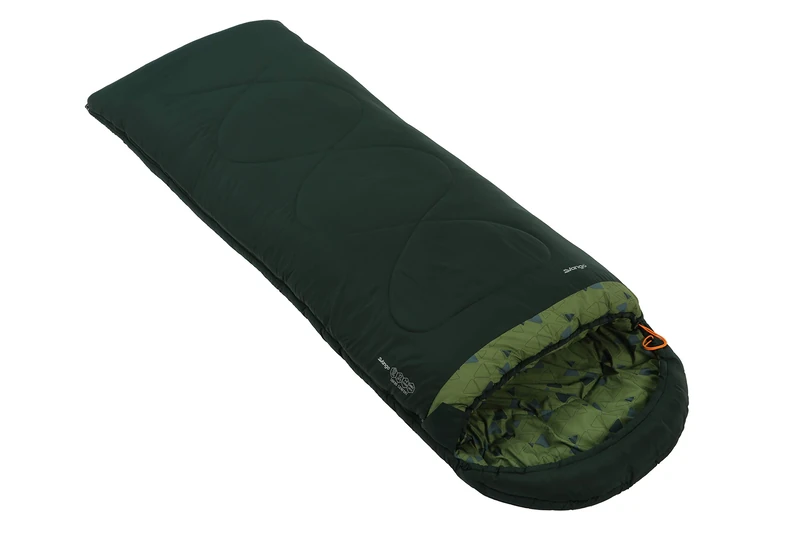 Vango Sonno Single Sleeping Bag, Warm 3 to 4 Season Square Envelope Shaped for Camping, Fishing or Indoors, 11.2 TOG