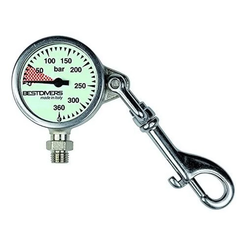 Best divers Ab0778 Sub Pressure Gauge Chrome Brass 5.2 x 2.5 cm