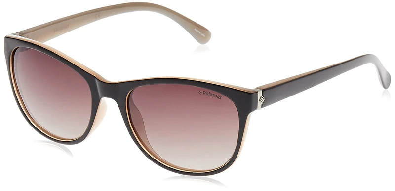 Polaroid Women's P8339 Kih Sunglasses, Black/Brown Shaded Polarized, 55 UK