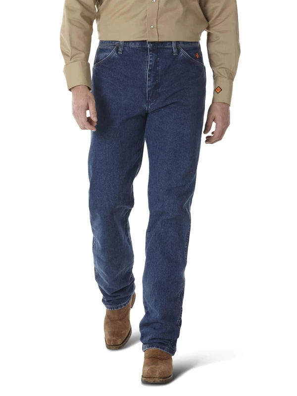 Wrangler Men's Original Fit Flame Resistant Jean, Stonewash, 36x30