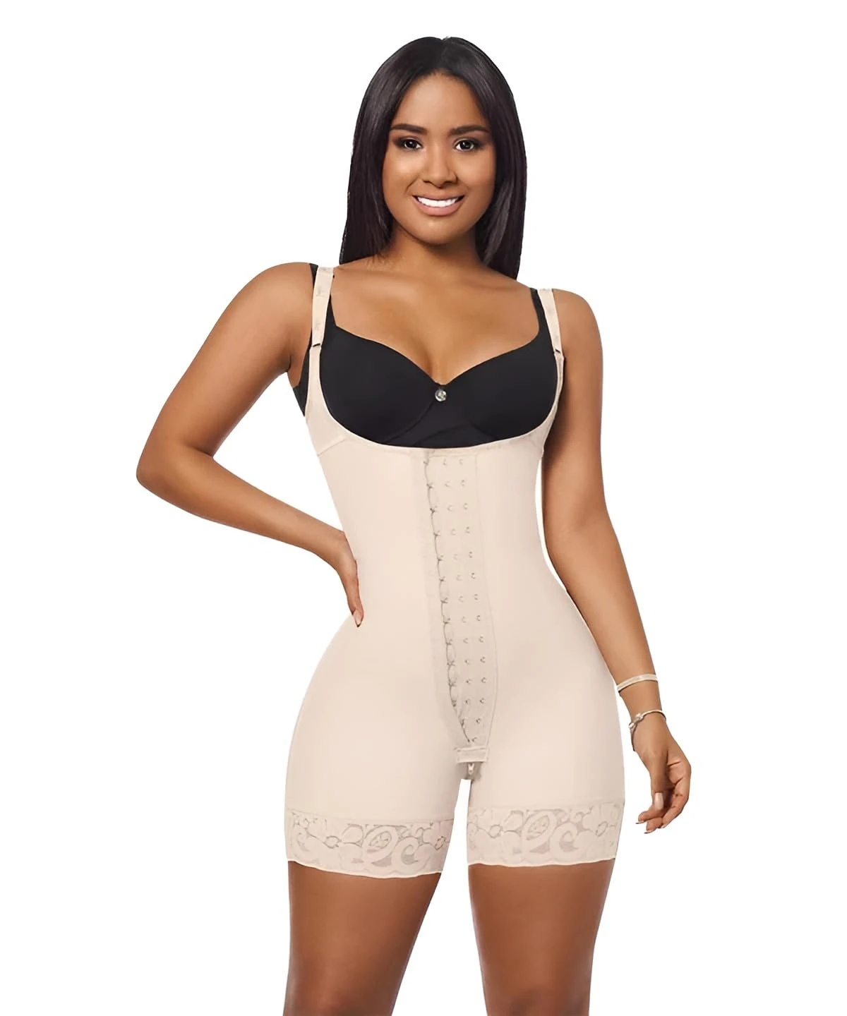 Forma Tu Cuerpo, Body Shaper for Women, Colombian Faja, Post Surgery & Liposuction, Stage 2 Faja Tummy, Hourglass Shapewear, Bei + Hourglass Design W/ Straps, 4XS