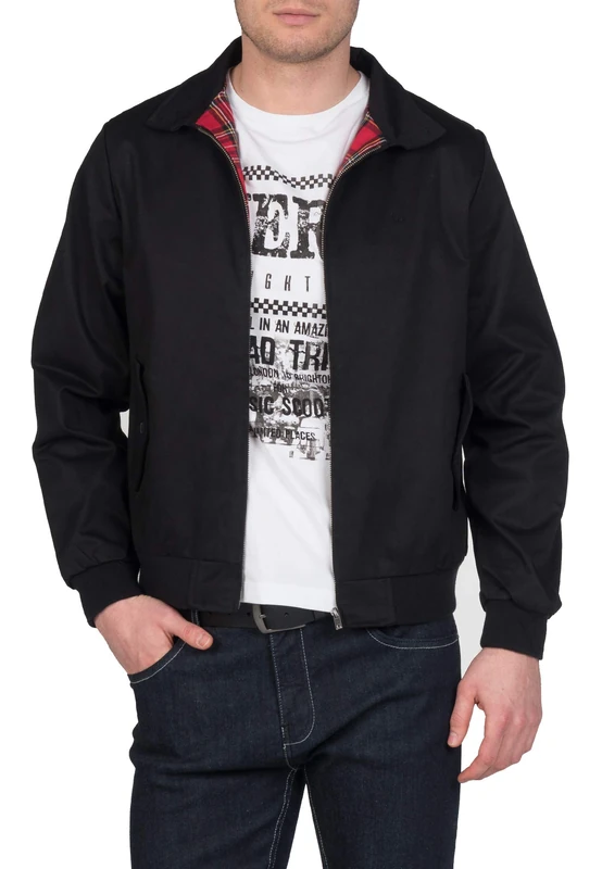 Merc of London Men's Harrington Jacket , Black, Small (Manufacturer size: S)