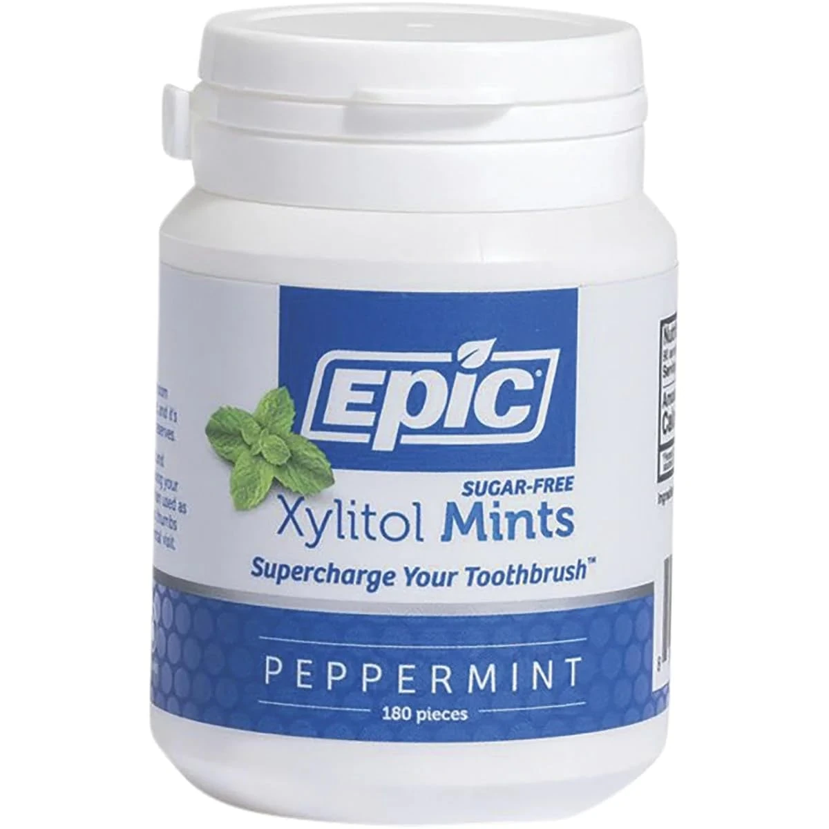 Epic Dental 100% Xylitol Sweetened Breath Mints, Peppermint, 180 Count