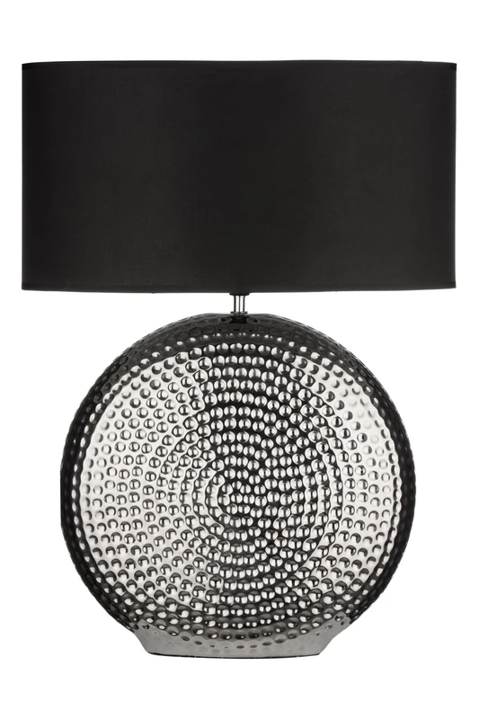 Premier Housewares Ceramic Table Lamp with Fabric Shade - Black