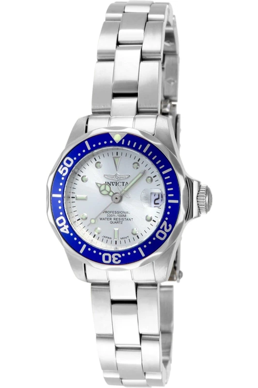 Invicta Pro Diver 14125 Women's Watch - Waterproof - Analogue - Quartz Movement - stainless steel with silver dial - 24mm