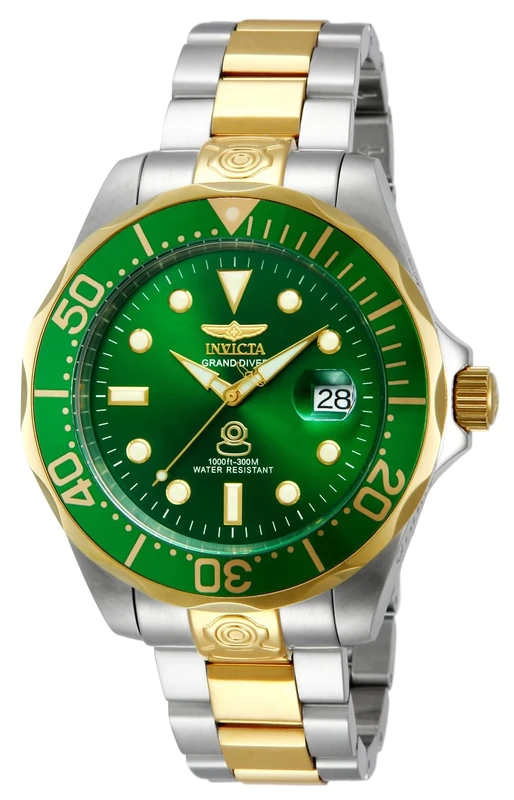 Invicta Grand Diver 13928 Men's Watch - Waterproof - Analogue - Automatic Movement - Stainless Steel with Green dial - 47mm