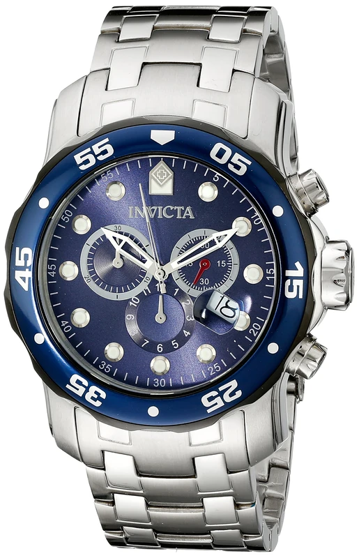 Invicta Pro Diver - Scuba 80057 Men's Watch - Waterproof - Analogue - Quartz Movement - Stainless Steel with Blue dial - 48mm