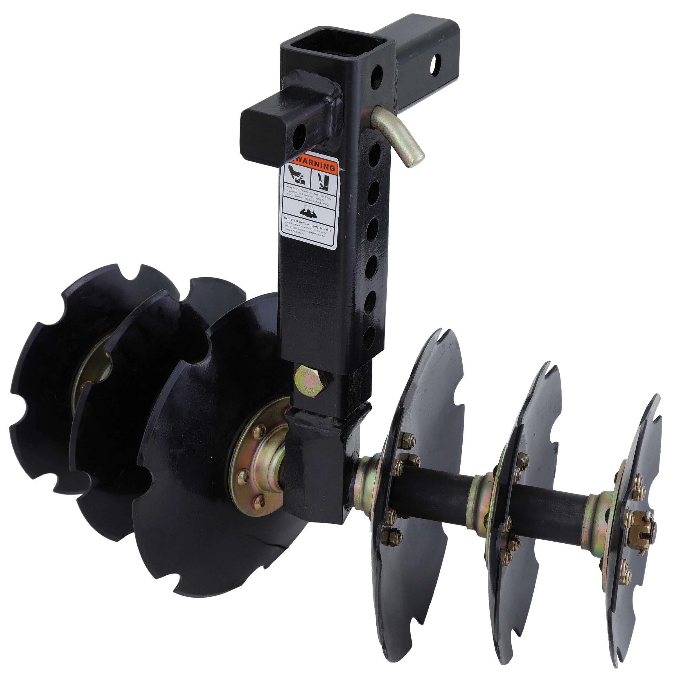 The GroundHog MAX ATV/UTV Disc Plow - 21" Cutting Width, 46 lbs, Black, Adjustable Height, No-Tire, No-Ratchet, Plug and Plow, Ideal for Food Plots, Gardening, Landscaping