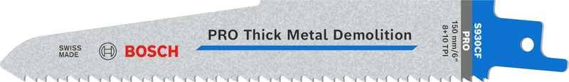 Bosch 25x PRO Thick Metal S930CF Demolition Reciprocating Saw Blade (for Metal pipes and profiles, Non-ferrous metals, Length 150 mm, Professional Accessory Reciprocating Saw)