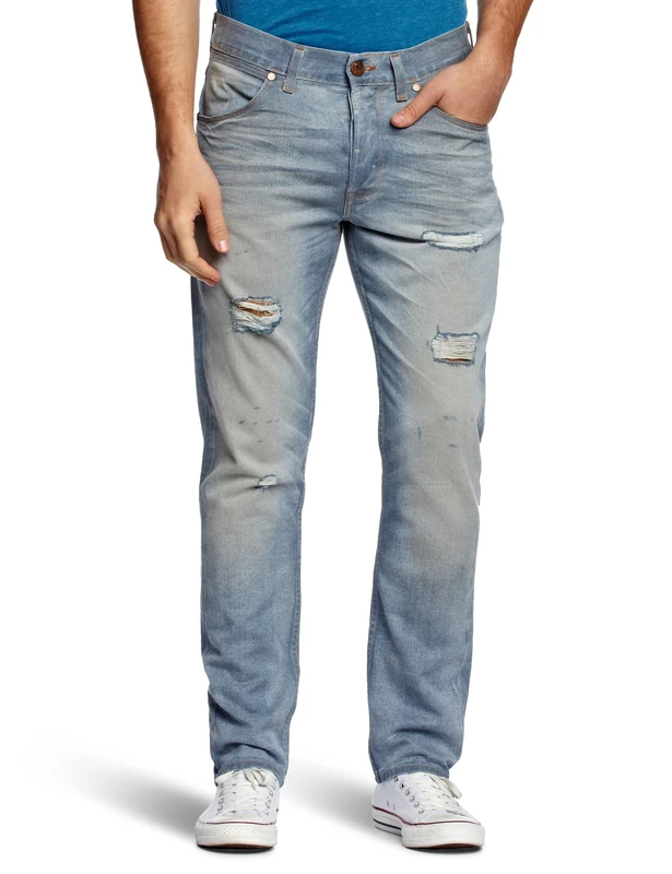 Wrangler Ben Broken Out Tapered Men's Jeans Blue W31 INxL34 in