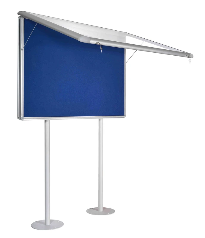 Bi-Office Outdoor Display Case Mastervision, Post Mount Weather Proof, Blue Felt, 119,4 x 97,3 cm (15xA4)