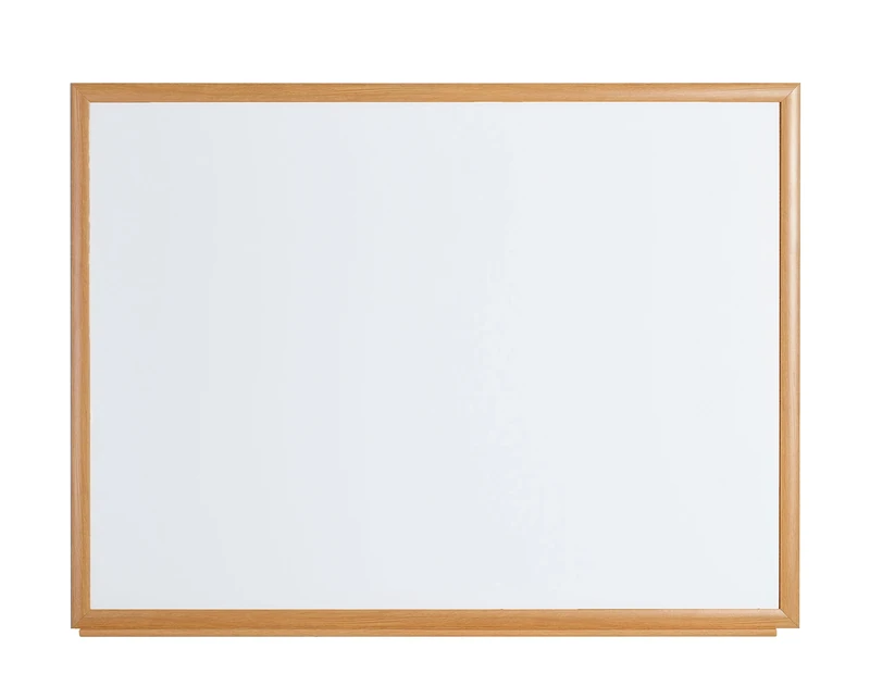 Bi-Office Earth Prime - Whiteboard, Melamine Dry Wipe Surface with Oak Effect Frame, 120 x 90 cm