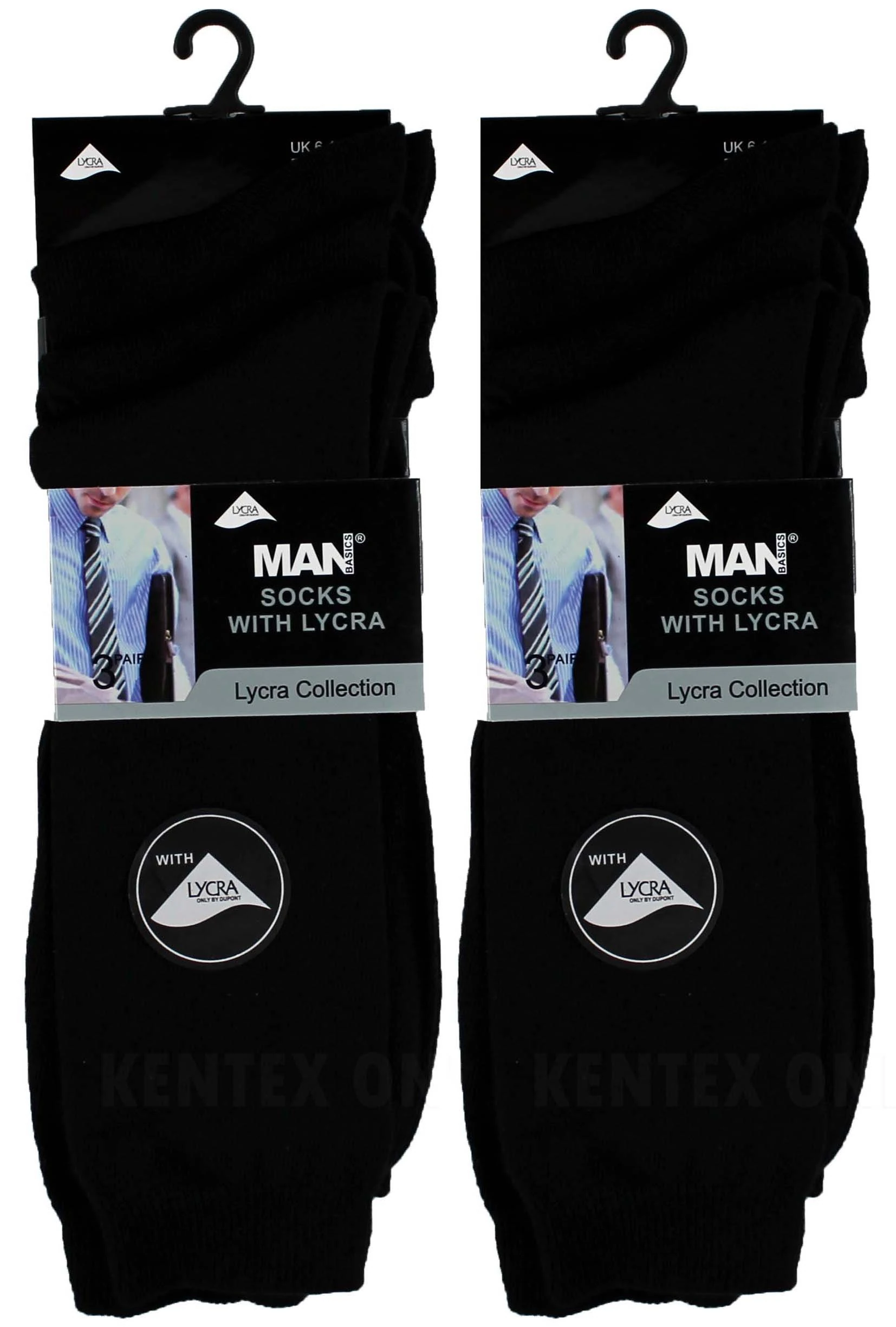 Lycra Mens Socks Black Regular Size 6-11 Pack of 12 Pairs