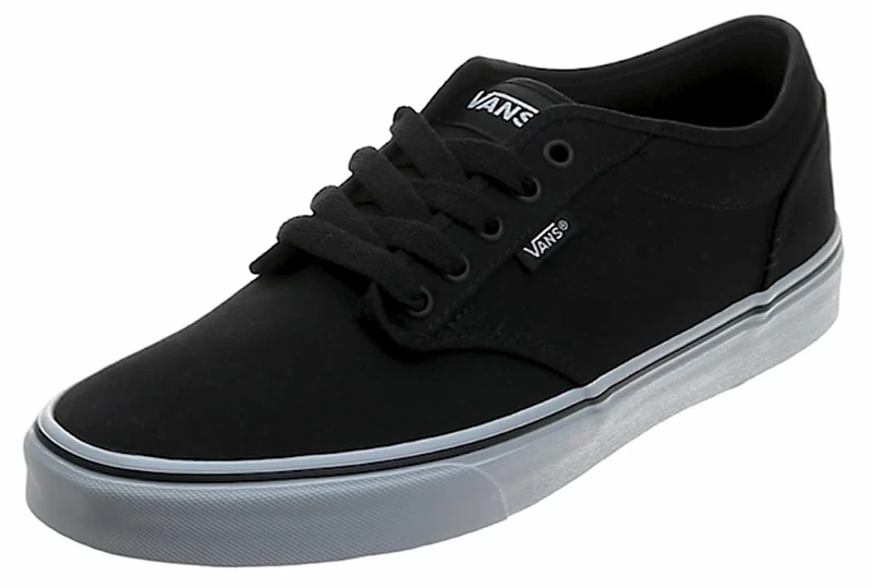 Vans Men's Atwood Trainers, Black Canvas Black White, 7.5 UK