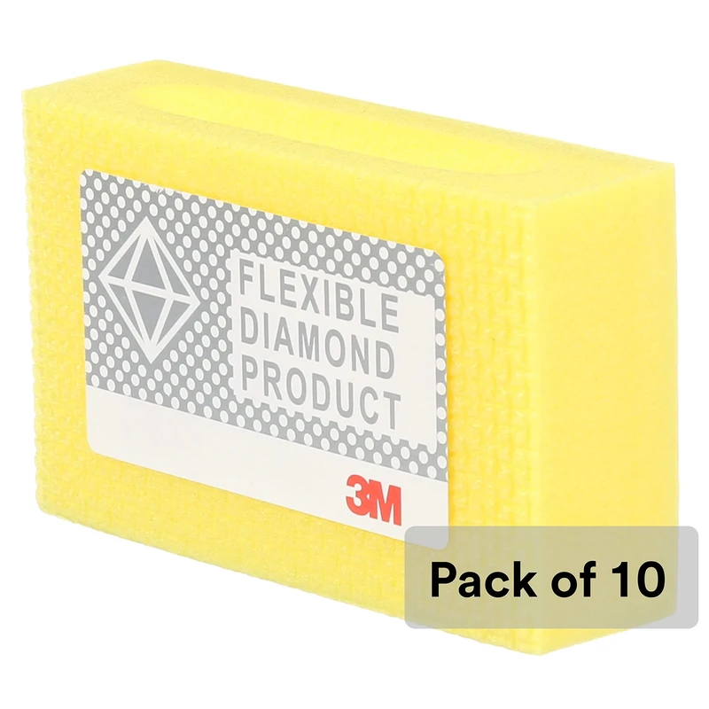 3M Flexible Diamond Hand Lap 6200J - Hand Finishing Pad - M40 Micron - Portable Diamond Abrasive - Open Dot Pattern - 2.25" x 3.75" - Pack of 10 - Image 1