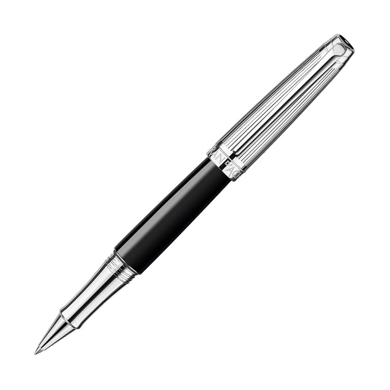 Caran d'Ache Leman Silver Plated Bicolor Rollerball Pen - Black