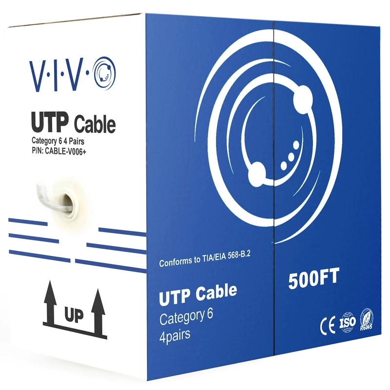 VIVO Gray 152m Bulk Cat6, CCA Ethernet Cable, 23 AWG, UTP Pull Box, Cat-6 Wire, Indoor, Network Installations (CABLE-V006)