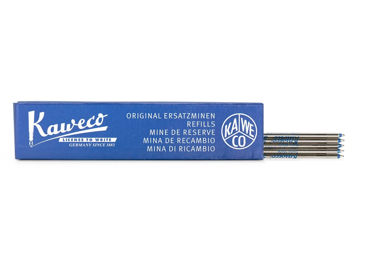 Kaweco D1 Ballpoint Pen Refills 1.0 mm Blue Pack of 5 Sport and Liliput Series Pen Refills for Ballpoint Pens Line Width 1.0 mm Medium