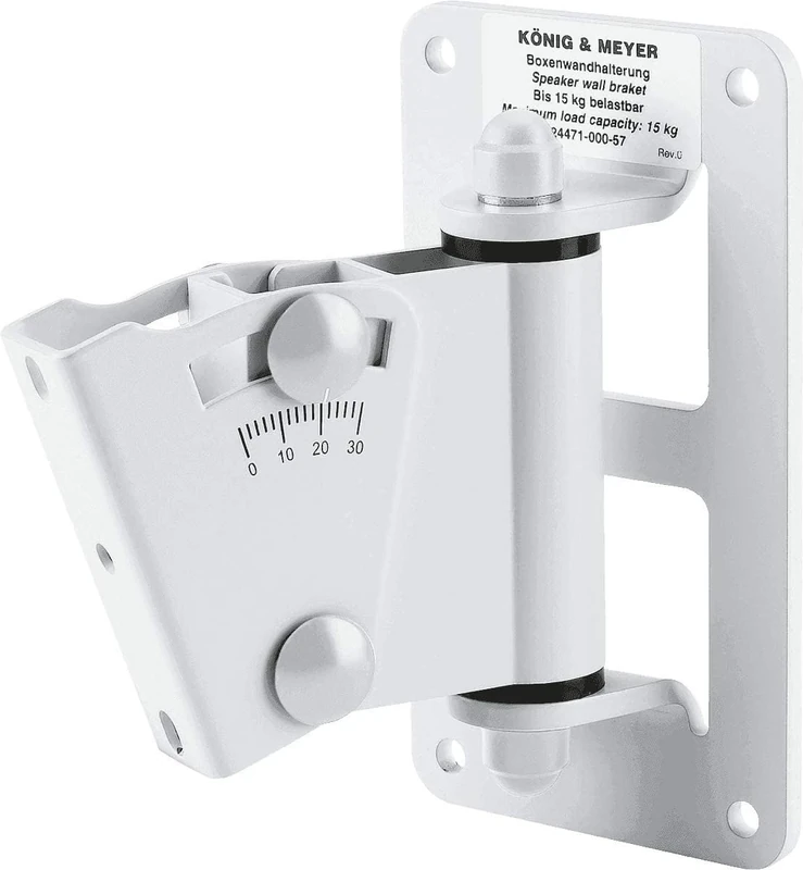 Konig & Meyer 24471-000-57 Speaker Wall Mount with 110mm Wall Clearance - White