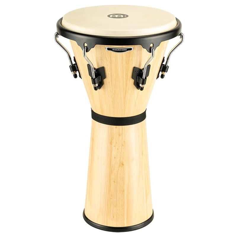 Meinl Percussion Headliner Wood Djembe - Very Large Handdrum - With Goat Head - Diameter 12,5 Inches - Siam Oak, Natural (HDJ500NT)