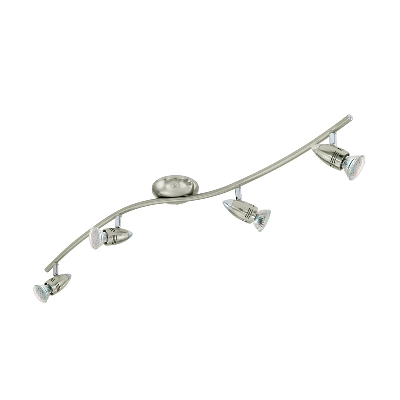 Eglo LED Ceiling Light Magnum LED, 4-Flame Ceiling lamp, Metal Spotlight, Living Room Light in Matte Nickel, Chrome, Spots Including GU10 Bulbs, Warm White