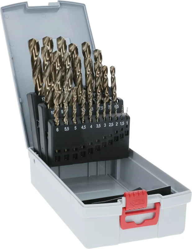 Bosch Professional 25pc. HSS-Cobalt ProBox Metal Drill Bit Set (for Stainless Steel, Ø 1-13 mm, Accessories Drill Driver and Drill Stand)