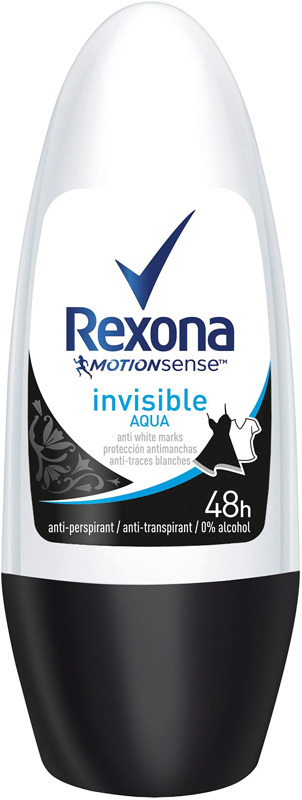 Rexona Invisible Aqua Women Deodorant Roll-On, (6 x 50 ml)