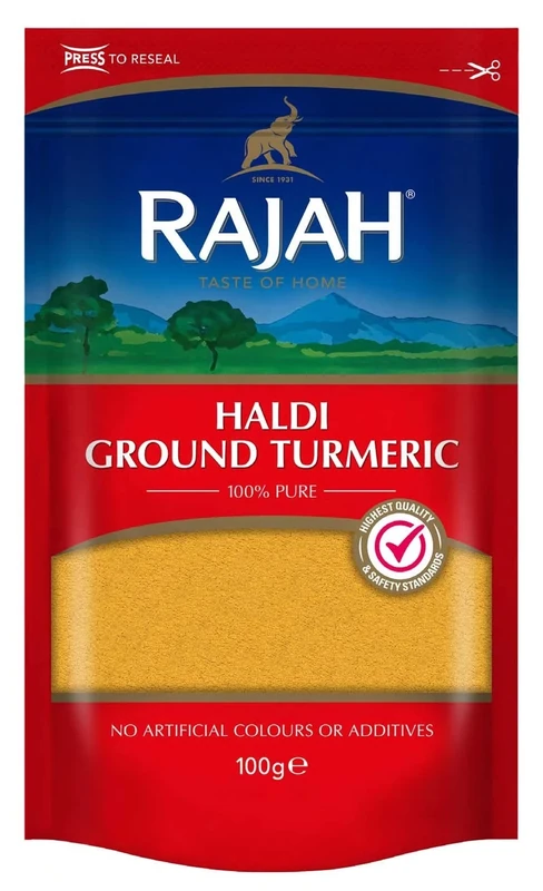Rajah Spices Haldi Ground Turmeric | Holud | Haldi | Haldar | Haladi | (100g)