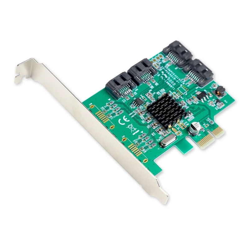 /O Crest 4 Port SATA III PCI-e 2.0 x1 Controller Card Marvell 9215 Non-Raid with Low Profile Bracket SI-PEX40064