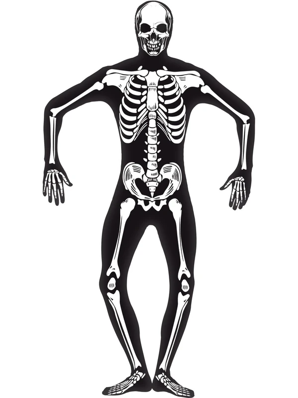 Smiffys Skeleton Second Skin Costume - Adult Fancy Dress