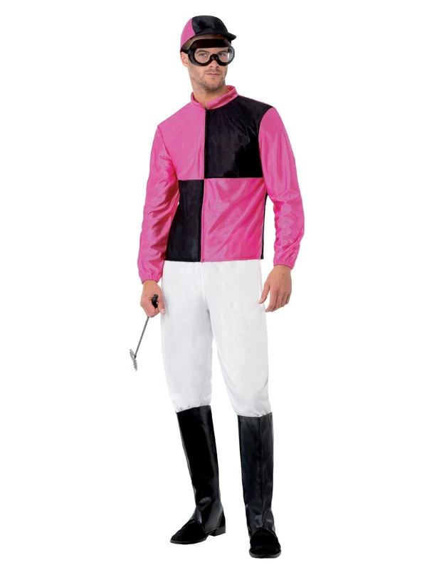 Smiffys Jockey CostumeM - Size 38 -40 Pink & Black
