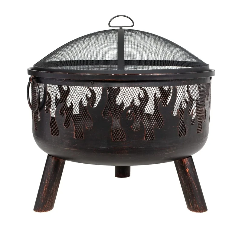 La Hacienda Garden Fire Pit Classic – Wildfire Steel Firebowl with Grill | Outdoor Fire Pit & Patio Heater, Garden Fire Bowl with Cooking Grill, Steel, for Outdoor Heating & Ambience